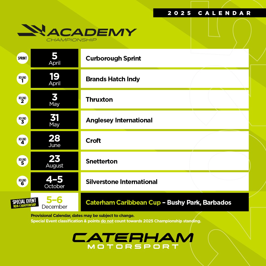 2025 Caterham Motorsport Calendar Announced! Caterham